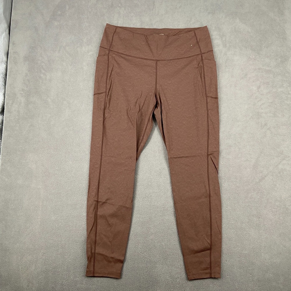 Mondetta Performance Legging Womens XL Brown Nylon Stretch High Rise Workout